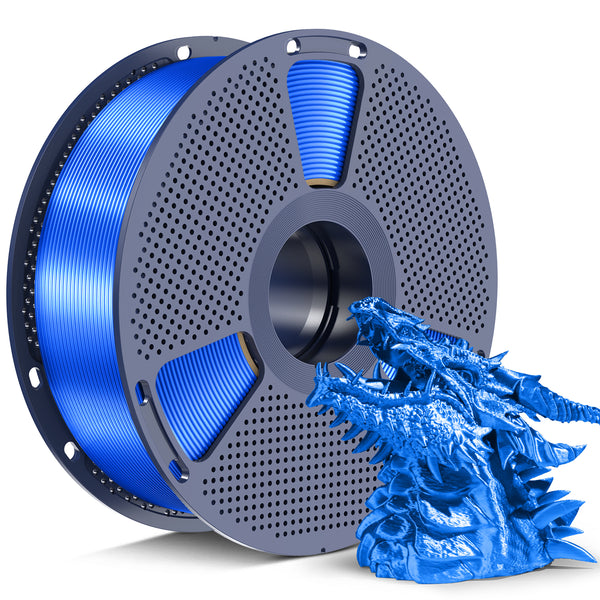 SUNLU Silk PLA+ Filament 1.75mm 2025 Upgrade Spool Compatible with Bambulab Refill Filament, 1kg(2.2lbs) PLA 3D Printer Filament, 1.75mm Dimensional Accuracy +/- 0.02mm, Blue