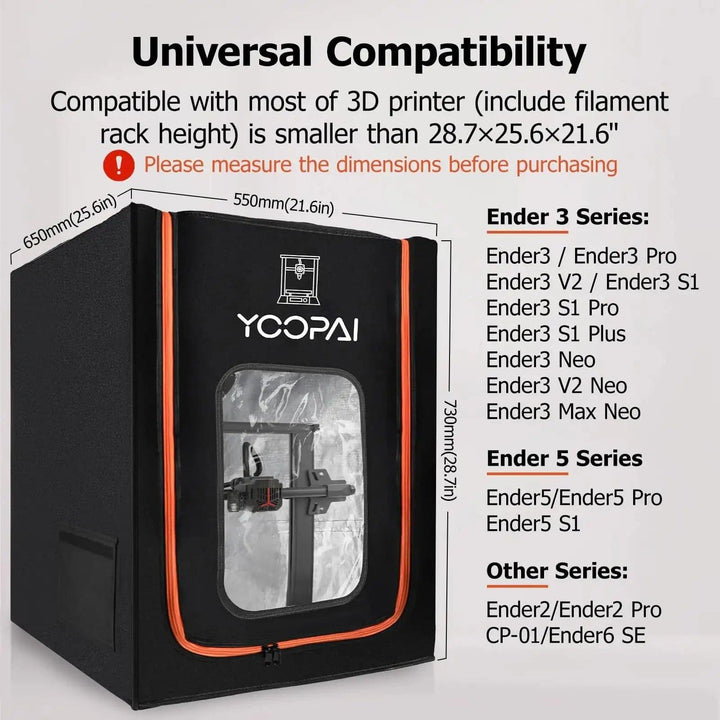 Yoopai 3D Printer Enclosure with LED Lighting 28.7×25.6×21.6"Features:

【Ship From Amazon FBA Warehouse】Same shipping service with Amazon. Enjoy reliable performance and fast shipping with the Amazon FBA Warehouse.


【EnhancedYoopai 3D Printer Enclosure3D Printer Accessories