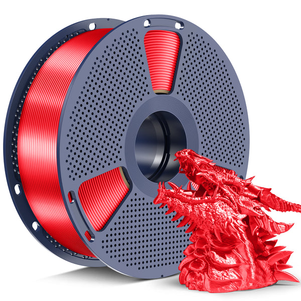 SUNLU Silk PLA+ Filament 1.75mm 2025 Upgrade Spool Compatible with Bambulab Refill Filament, 1kg(2.2lbs) PLA 3D Printer Filament, 1.75mm Dimensional Accuracy +/- 0.02mm, Red