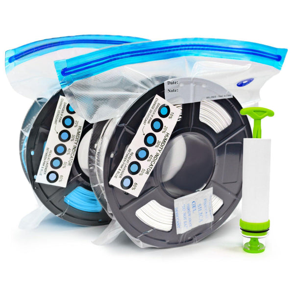 YOOPAI Filament Storage Bags Kit 32 Pcs With Hand Pump, 10 Filament Vacuum Storage Bags Plus 10 Desiccants/Humidity Indicator Cards and 2 Clips