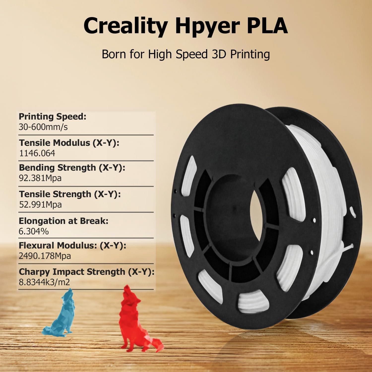 Creality Hyper PLA 3D Printing Filament 1.75mm 1KG Black
