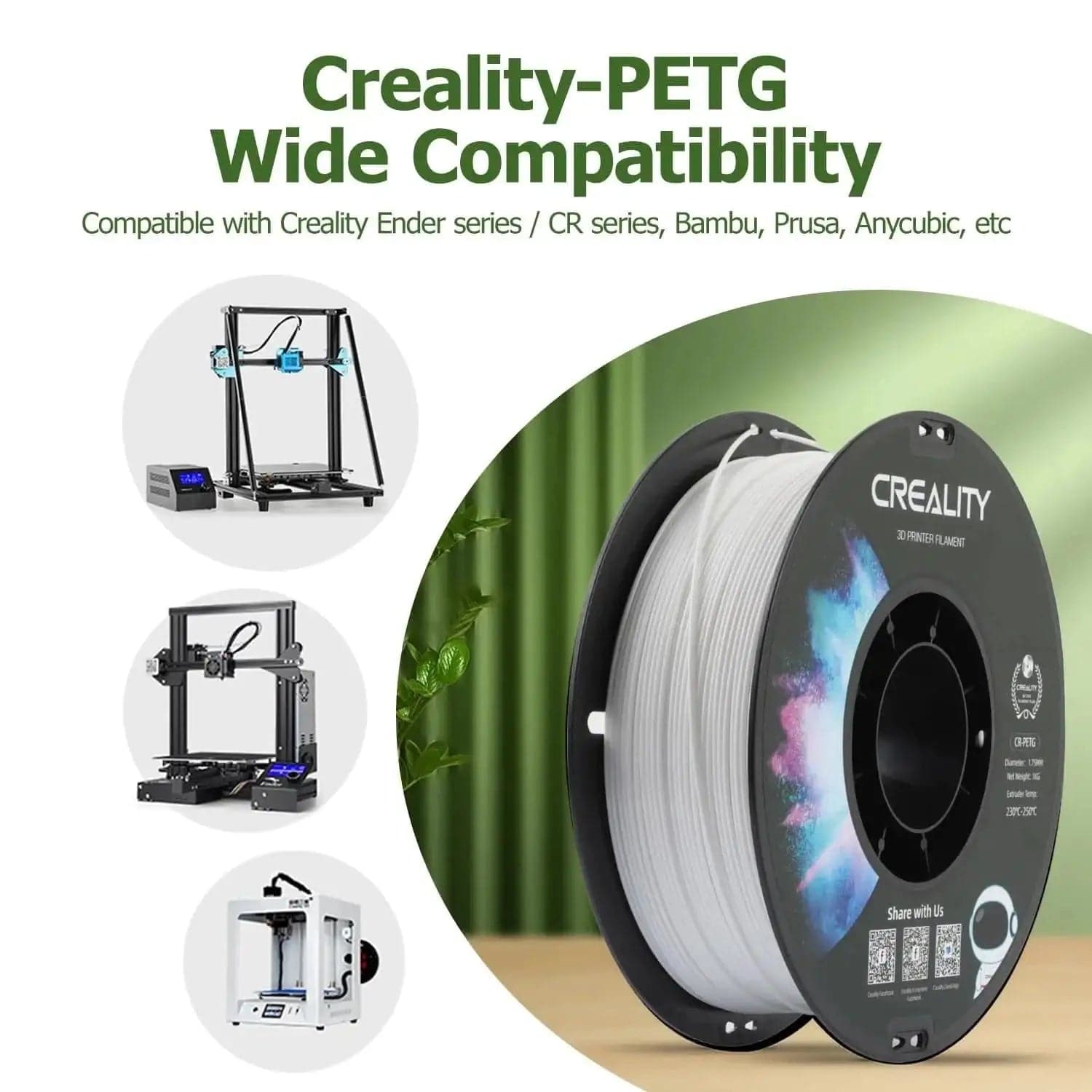 10kg Combo Sale-Creality PETG Filament 1.75mm 1KGFeatures:

【Ship From Amazon FBA Warehouse】Same shipping service with Amazon. Enjoy reliable performance and fast shipping with the Amazon FBA Warehouse.
【Creality Q10kg Combo Sale-Creality PETG Filament 13D Printing Materials