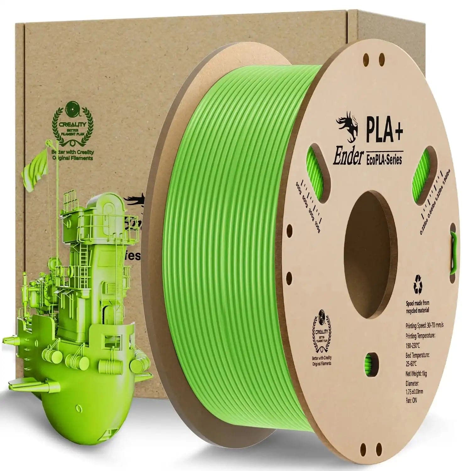 Creality Ender PLA+ 1.75mm 1KG Eco PLA Filament - Green
