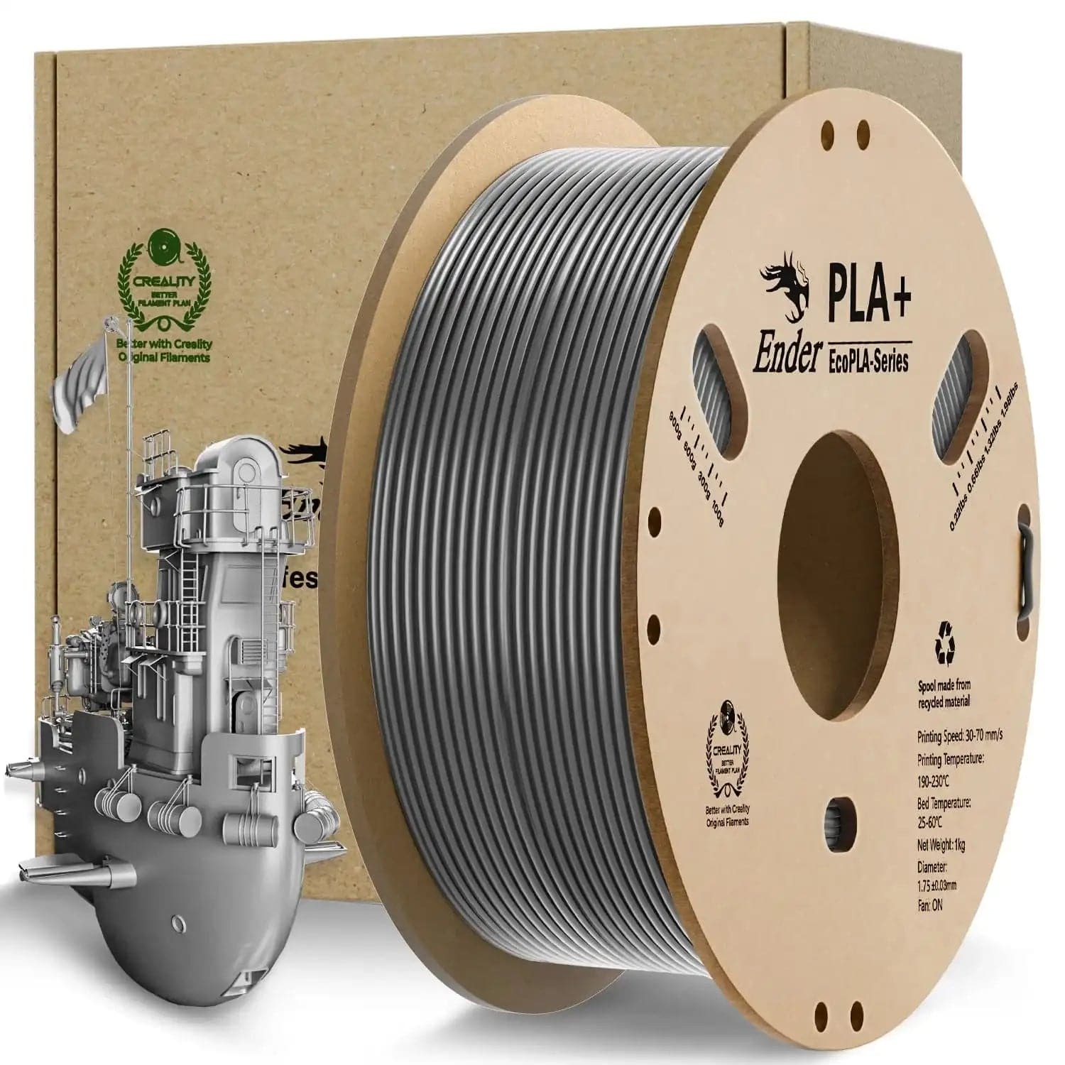 Creality Ender PLA+ 1.75mm 1KG Eco PLA Filament - Black