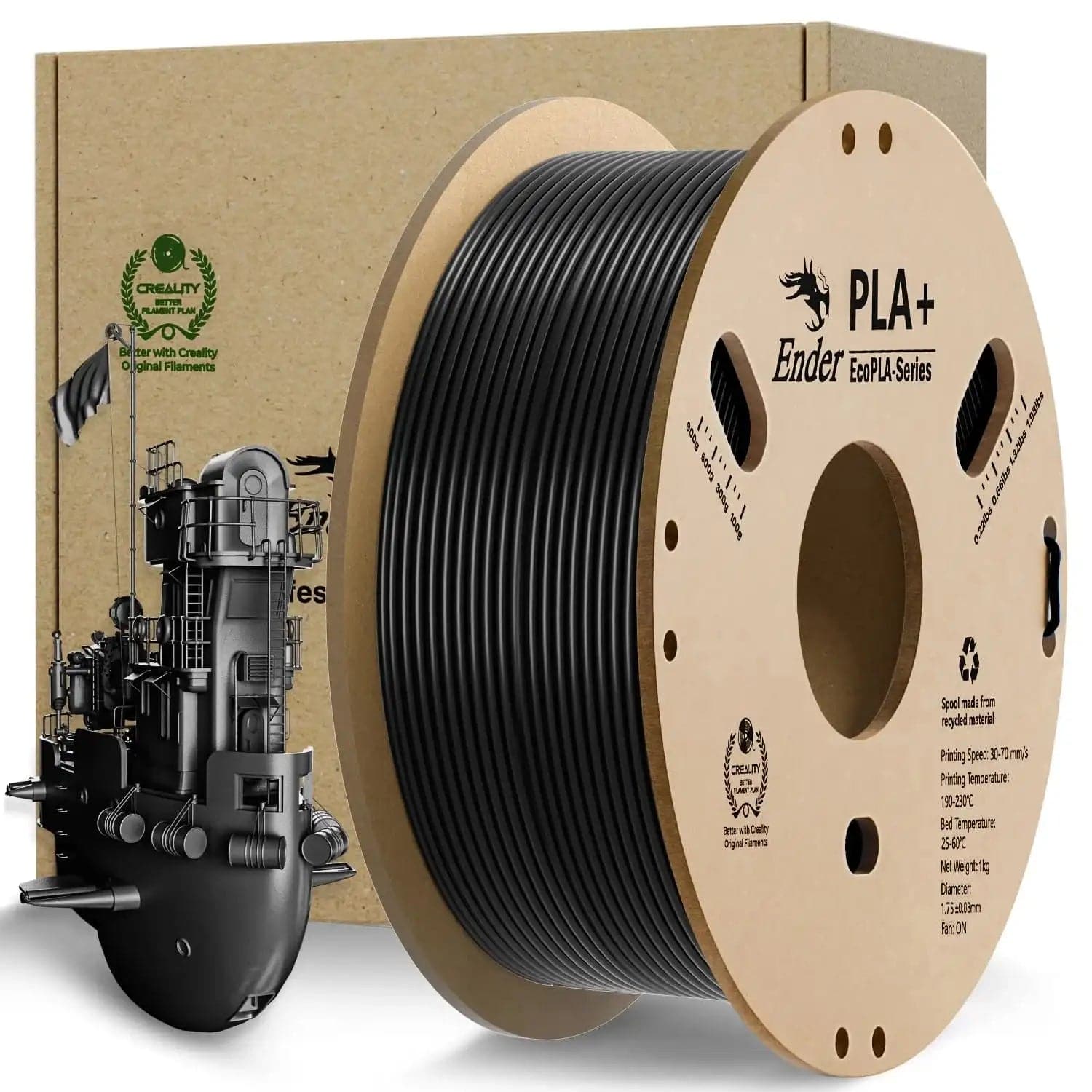 1Kg Creality Official Ender 3D Printer Filament 1.75mm PLA Filament for All  FDM printers For Ender 3 Pro Ender 5 Plus , Grey 