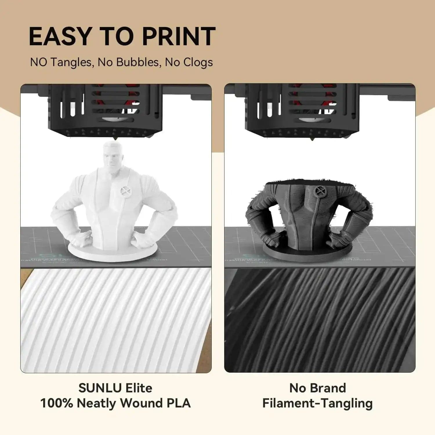 SUNLU Silk PLA+ 3D Printer Filament,1.75mm,Dimensional Accuracy +/- 0.02  mm,1kg(2.2LBS)/ Spool,Silver 