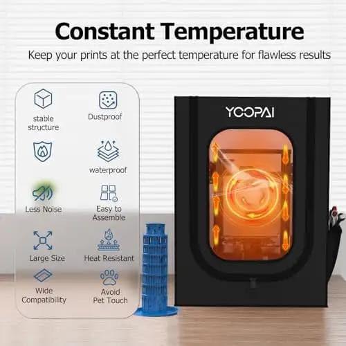 YOOPAI 3D Printer Enclosure, Fireproof Dustproof Tent Constant TemperaBrand: YOOPAIFeatures: 
【Supports Fan Exhaust Kit DIY and External Filament Transfer 】An opening has been added to the right side of the cover, which can support theYOOPAI 3D Printer Enclosure, Fireproof Dustproof Tent Constant Temperature Protective CoverLawn & Patio