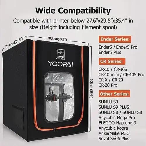 YOOPAI Caisson Housse Imprimante 3D avec Système D'éclairage pour Creality Ender 3/ Ender 3 V2/ Ender 3 Pro/Anycubic Kobra 2/ Elegoo Imprimante 3D, Température Constante Boîtier 550 * 650 * 750 mm YOOPAI Caisson Housse Imprimante 3D avec Système D'éclairage pour Creality Ender 3/ Ender 3 V2/ Ender 3 Pro/Anycubic Kobra 2/ Elegoo Imprimante 3D, Température Constante Boîtier 550 * 650 * 750 mm